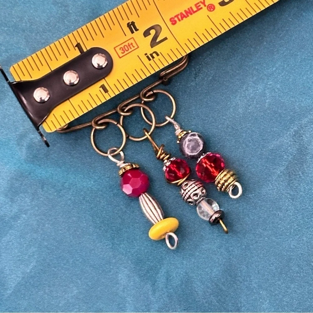 Brooch | Hand Crafted | Glass Beaded |  Pin Multicolor Wire-Wrapped OOAK 4370